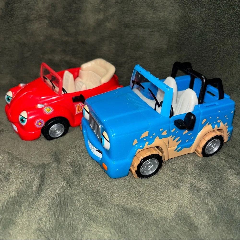 Vintage Chevron Cars Rudy Ragtop #15 & Frankie 4-Wheeler #24 Toy Vehicle Lot
